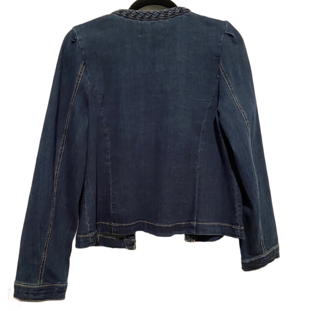 J/M Sportswear by Cato Dark Wash Open Front Denim Jacket Blazer M New - Picture 2 of 11